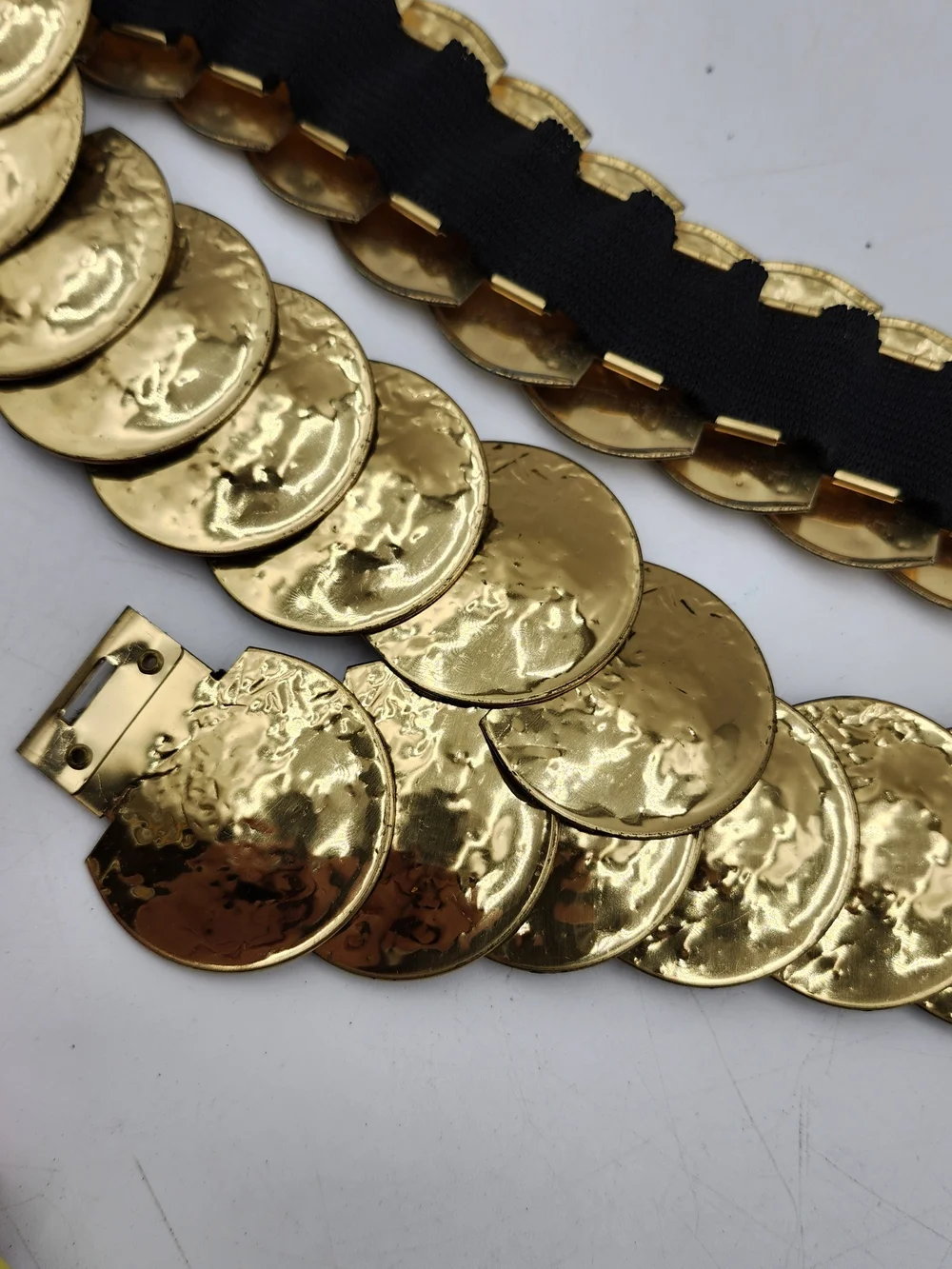 Vintage Gold Coin Accent Elastic Waist Belt